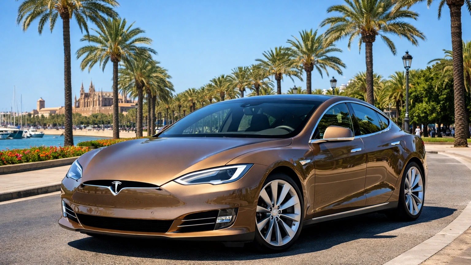 Electric car rental Palma de Mallorca - Tesla Model S eco-friendly hire